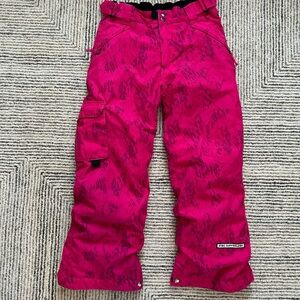Ride Snowboards size 13/14 Pink Patterned Snow Pants insulated ski XL